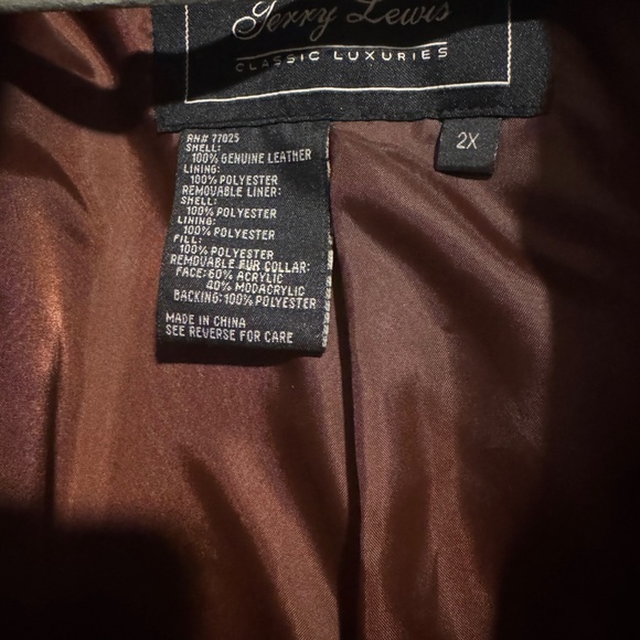 Full Length Brown genuine leather coat size 2x or 3x - Picture 4 of 5